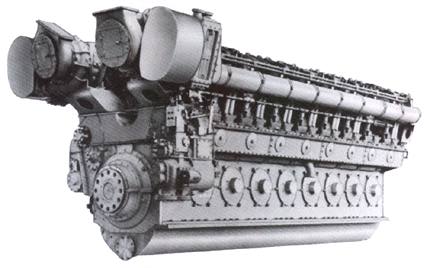A FairbanksMorse diesel engine with a Woodward type UG8 governor control.jpg